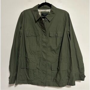 Talbots Cotton Utility Cargo Light Jacket Size 1X Army Green NWT